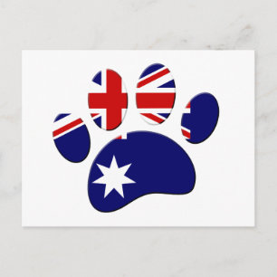 Australië Vlag Hond Paw Print Briefkaart