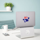 Australië Vlag Hond Paw Print Sticker (Laptop op bureau)