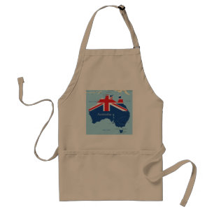 Australië Vlag Kaart Silhouet Standaard Schort