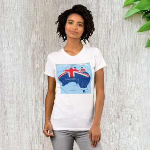 Australië Vlag Kaart Silhouet T-shirt