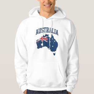 Australië Vlag Kaart Vintage Vervallen Grafisch_1 Hoodie