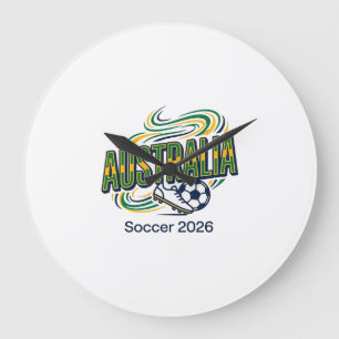 Australië Voetbal 2026 Voetbal Vet Land Typografie Grote Klok