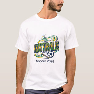 Australië Voetbal 2026 Voetbal Vet Land Typografie T-shirt