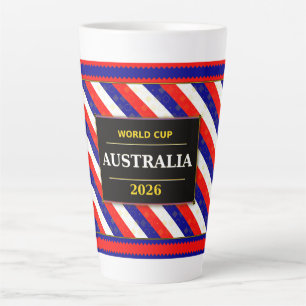 Australië Voetbal Fan Vlag Kleuren Streep Patroon  Latte Mok