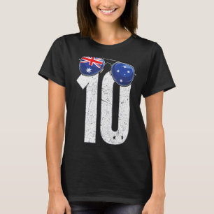 Australië Voetballer Nummer 10 Australische vlag T-shirt