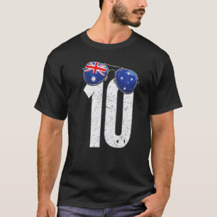 Australië Voetballer Nummer 10 Australische vlag T-shirt
