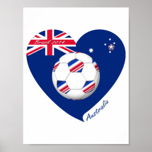 "AUSTRALIË"-voetbalteam. Fútbol de Australia. Poster
