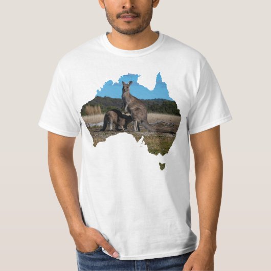 Australië Vorm Kangoeroe en drink joey T-shirt (Voorkant)