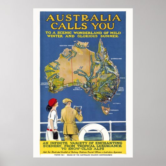 Australie vous appelle Poster vintage 1924 (Devant)