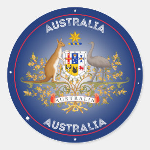 Australië Wapen Cirkelvorm Ronde Sticker