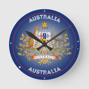 Australië Wapenschild Cirkelvorm Ronde Klok