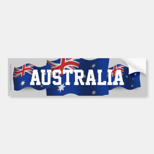 Australië Waving Flag Bumpersticker (Voorkant)