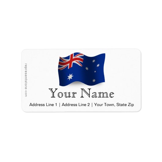 Australië wuivende vlag etiket (Voorkant)