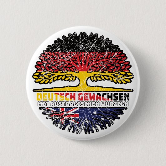 Australien Australisch Deutsch Deutschland Baum Ronde Button 5,7 Cm (Voorkant)