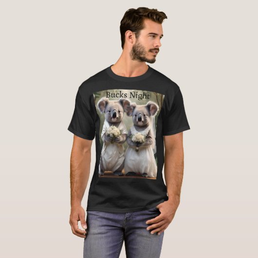 Australien Koala Bear Mariage, Bucks Night Tshirt (Devant entier)