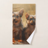 Australien Terrier Chiot Automne Citrouille de pla (Serviette à main)