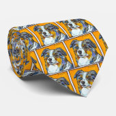 Australiër Shepherd-kunst schildert leuke kleurrij Stropdas (Opgerold)