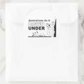 Australiërs doen het down under ronde sticker (Tas)