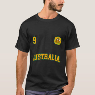 Australiëteam Sportnummer 9 Soccer Australian F T-shirt
