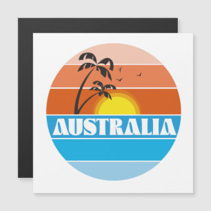 Australisch 80er zonsondergang retro logo