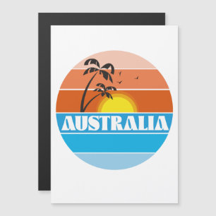 Australisch 80s zonsondergang retro logo