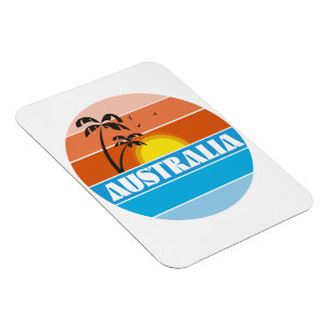 Australisch 80s zonsondergang retro logo magneet