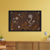 Australisch aboriginal-achtige Outback Desert Art Canvas Afdruk (Insitu (Woonkamer))