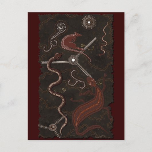 Australisch Aboriginal Desert Art Briefkaart (Voorkant)