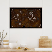 Australisch Aboriginal Desert Art Poster (Keuken)