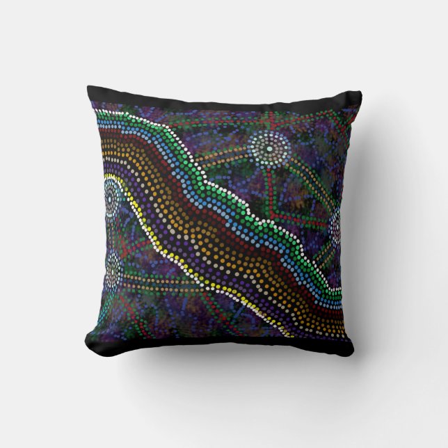 Australisch Aboriginal Design Kussen (Voorkant)