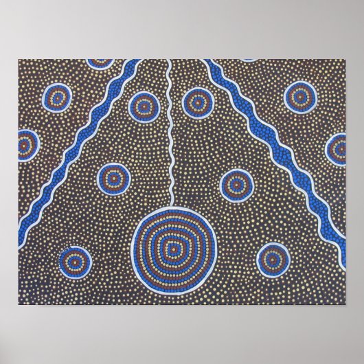 Australisch Aboriginal Dot Painting Art Poster (Voorkant)