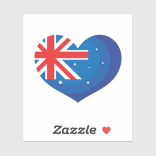 Australisch. Australische vlag. Hart. Sticker