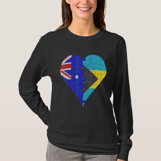 Australisch Bahamaans vlaggenhart T-shirt (Voorkant)