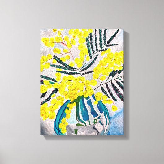 Australisch bloemcanvas met gele Wattle-kunst Canvas Afdruk (Voorkant)