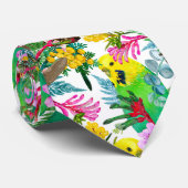 Australisch Budgerigar Wildflower Pattern Stropdas (Opgerold)