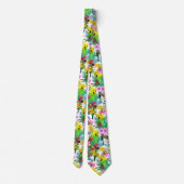 Australisch Budgerigar Wildflower Pattern Stropdas (Achterkant)