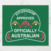 Australisch burgerschap Gift | Aussie-burgerschap Sparkling Wijnetiket (Enkel label)