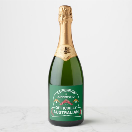 Australisch burgerschap Gift | Aussie-burgerschap Sparkling Wijnetiket (Voorkant)