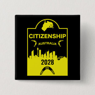 Australisch burgerschap Gift Vierkante Button 5,1 Cm