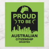 Australisch burgerschap Gift Wijn Etiket (Enkel label)