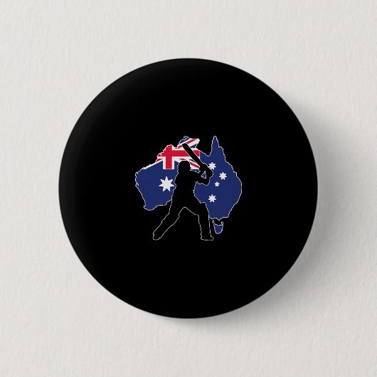 Australisch cricket ronde button 5,7 cm (Voorkant)