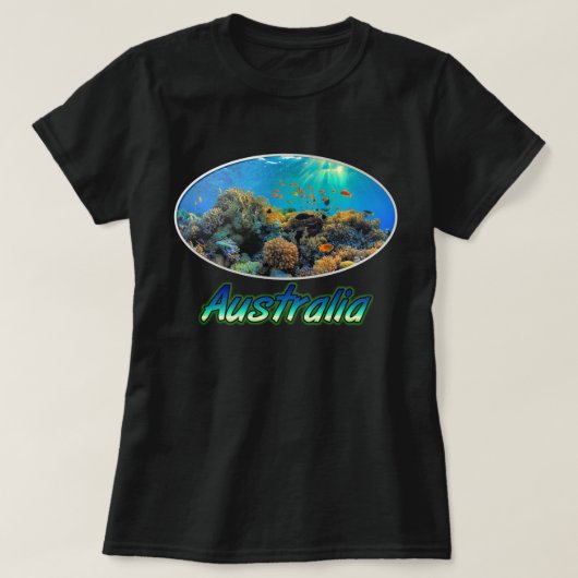 Australisch Great Barrier Reef gestileerd T-shirt (Design voorkant)
