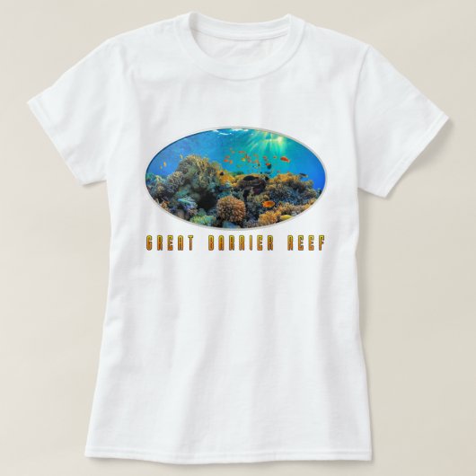 Australisch Great Barrier Reef gestileerd T-shirt (Design voorkant)