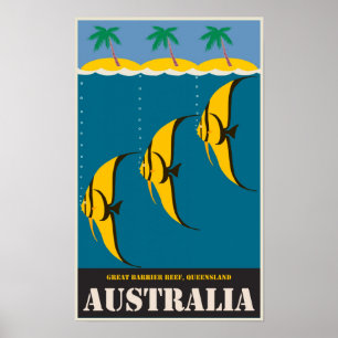 Australisch Great Barrier Reef Vintage Travel Poster