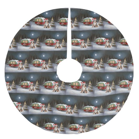 Australisch Herder Caravan Kerstavontuur Kerstboom Rok (Voorkant)