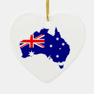 Australisch Kaart Vlag Hart Keramisch Ornament Gif