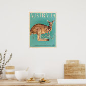  Australisch Kangaroo Travel Poster (Keuken)