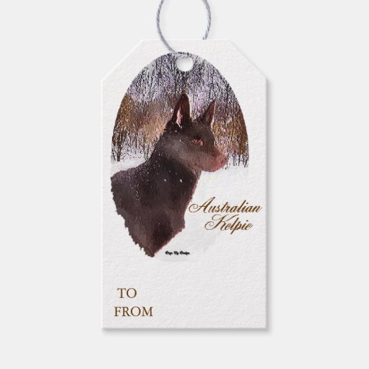 Australisch Kelpie Kerstmis Cadeaulabel (Voorkant)