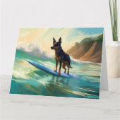 Australisch Kelpie strand surfen schilderij Kaart (Voorkant)