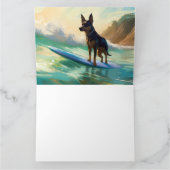 Australisch Kelpie strand surfen schilderij Kaart (Binnen)